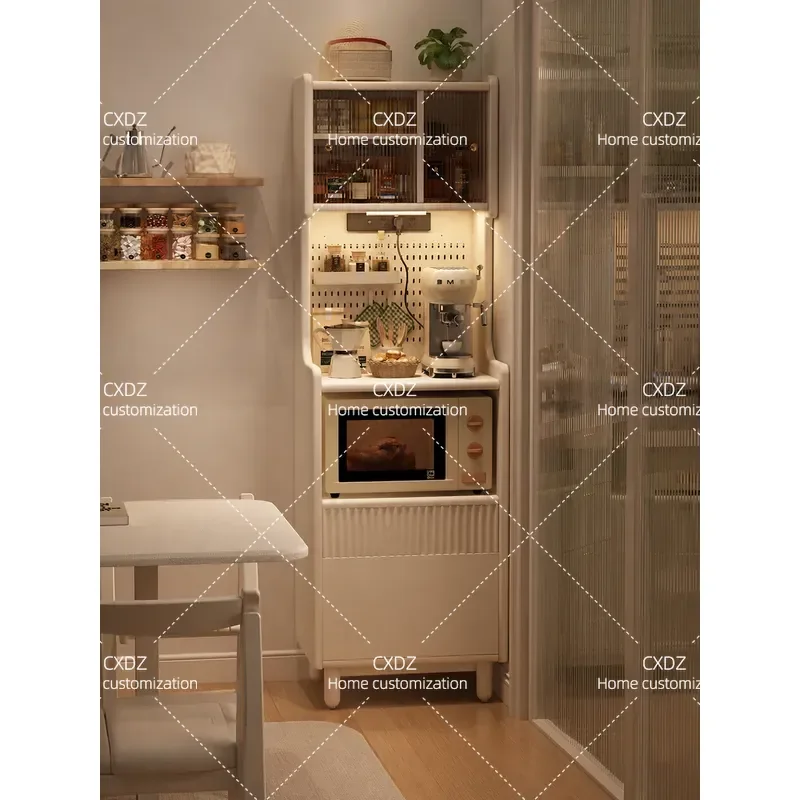 Solid Wood Corner Cabinet Tall Narrow Storage Locker for Living Room Dining Room Sofa Side Wall Mounted Space Saving