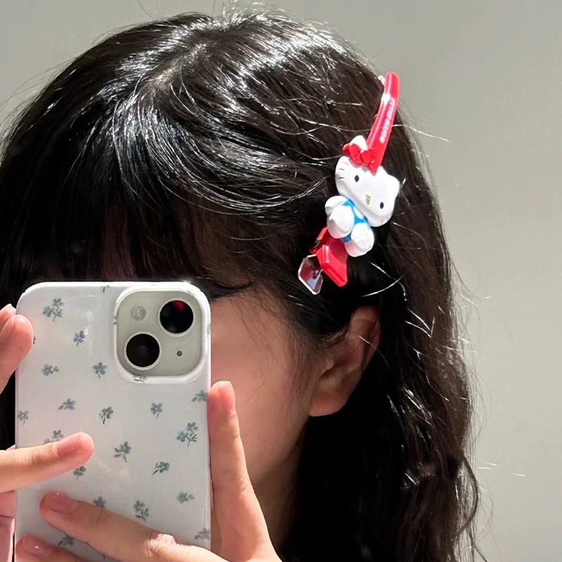 

Sanrio Hello Kitty Hair Clip Cartoon Anime Hairpin Lady Bangs Side Barrette Makeup Tools Girls Headwear Hair Accessories Gift