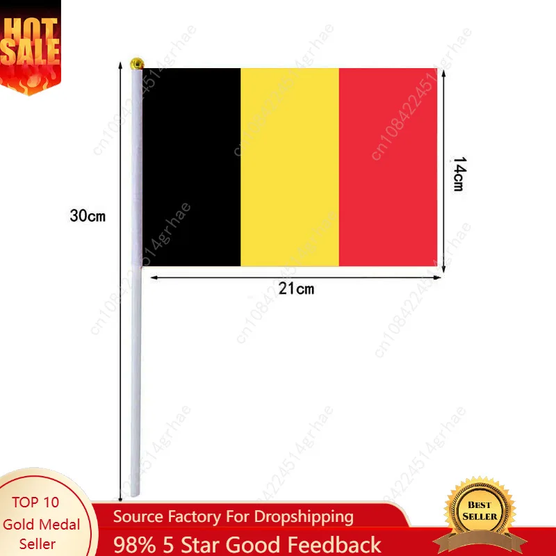 

Belgium Hand Waving Flag Belgian Flag Small Mini Hand Held Flags 10 Pcs 14x21cm World Cup Sporting Event Support Handheld Flag