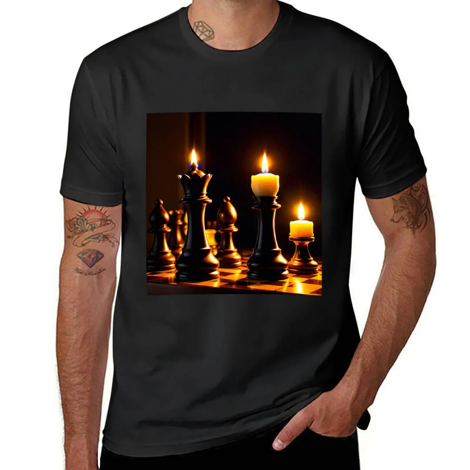 Chess in Candle Light T-Shirt summer clothes boys animal print mens t shirts pack