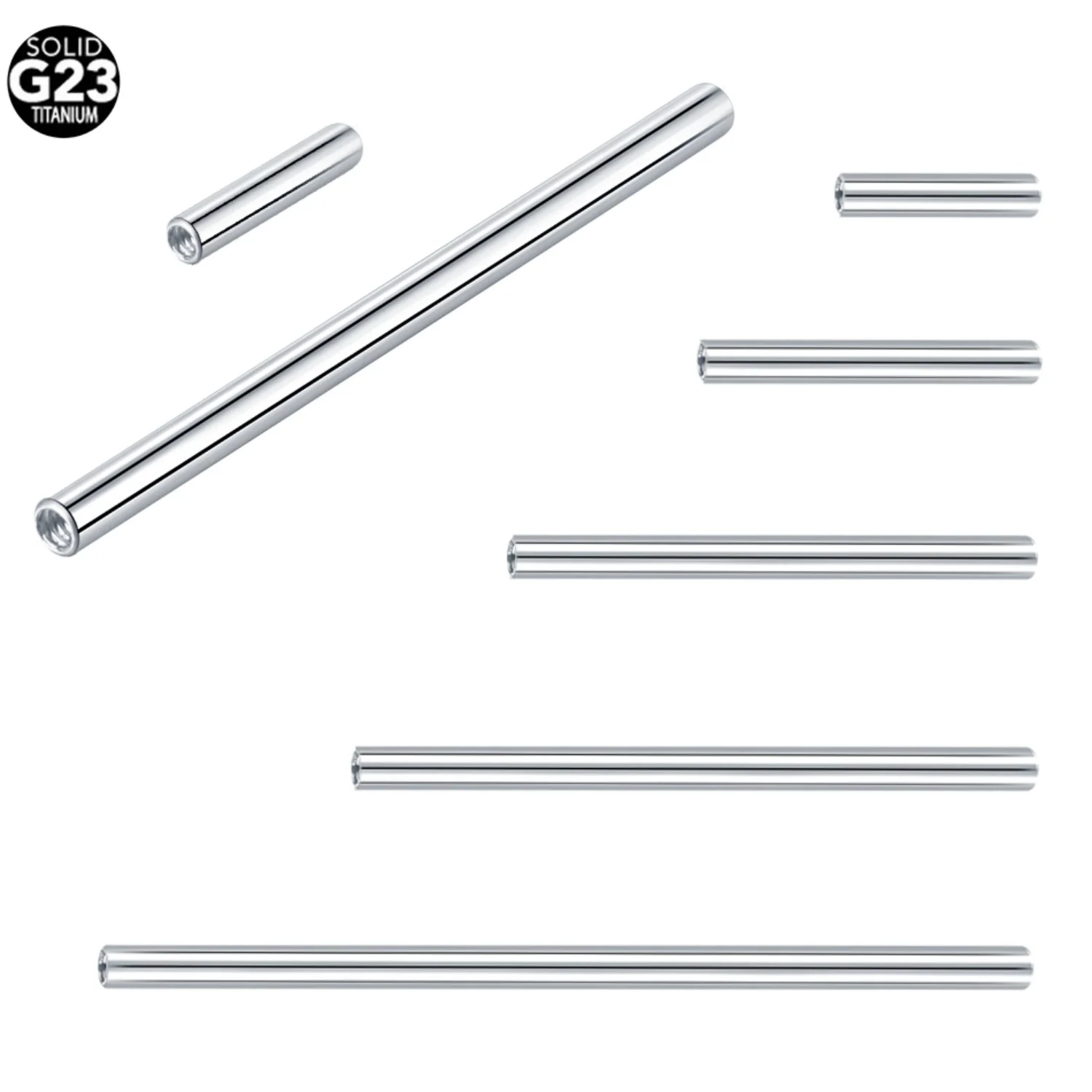 5pcs/lot Titanium 14G 16G Internally Thread Straight Barbell Replacement Accessories Bar Tongue Nipple Helix Earring Piercings