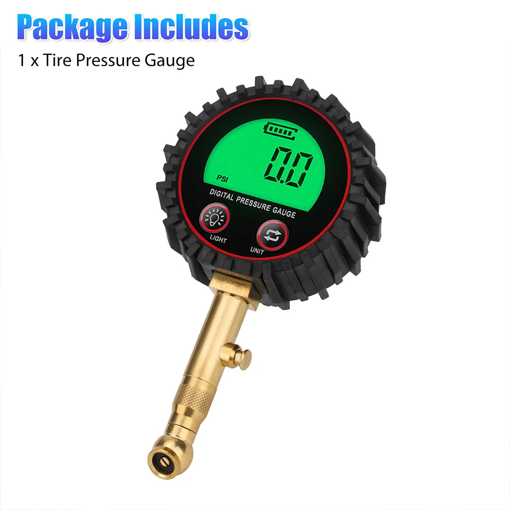 

Tire Pressure Gauge 3-255PSI Heavy Duty Backlight LCD Display Digital Air Pressure Gauge for Car Trucks Bike ABS+Brass+Steel