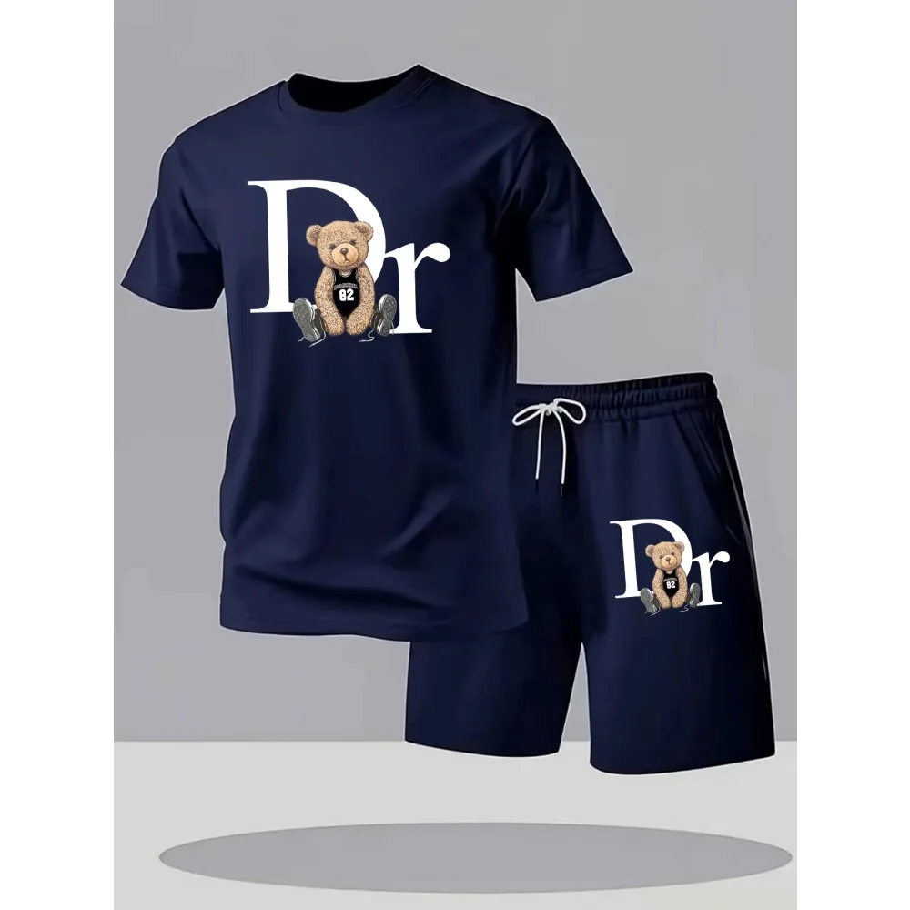 Summer Fashion Casual Brand Men's Sportswear Breathable Quick-drying Shirt, Shorts, Two-piece Set Of New Tennis Training Clothes - view 6