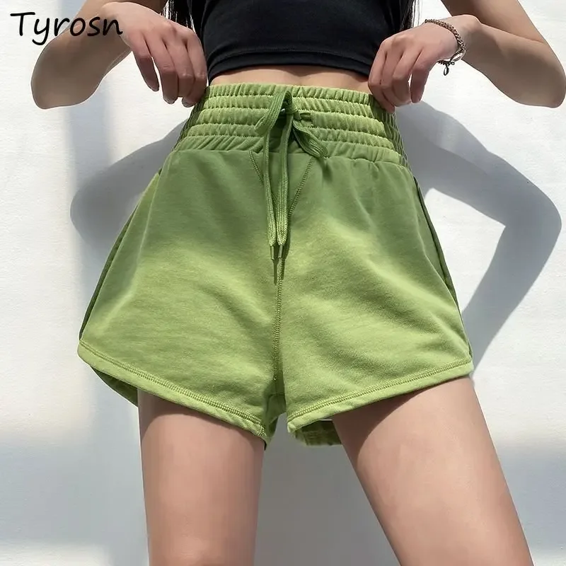 

Мешковатые спортивные повседневные шорты, женские летние тонкие беговые шорты, универсальная модная уличная одежда с эластичной резинкой на талии, дышащая в европейском стиле