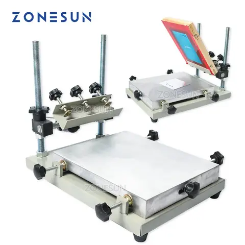 ZONESUN 40x60cm High Precision Silk Screen Printer Stencil Printer Solder Paste Printing Machine For Metal Plastic Wood Stamping