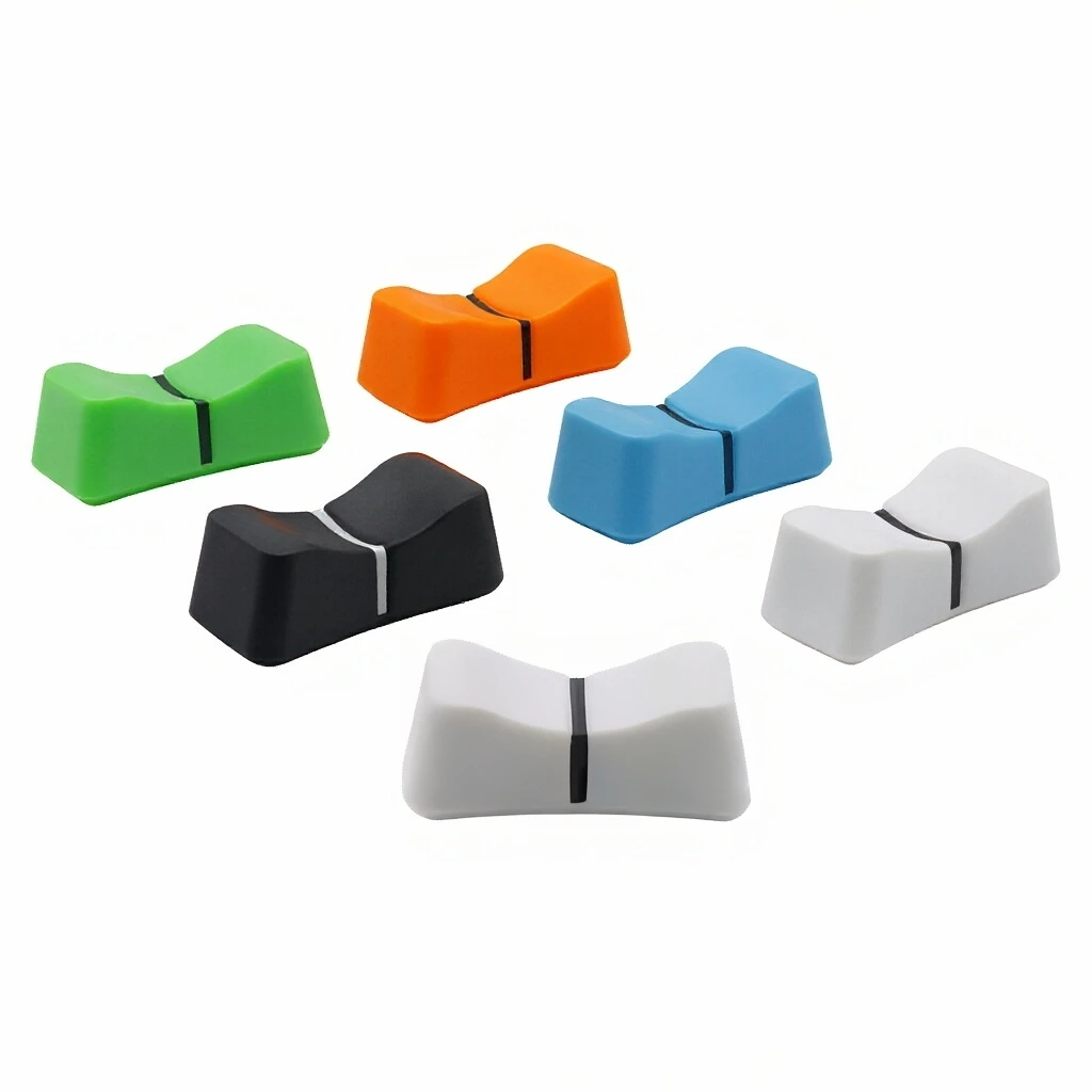 10 Stück 26,5x12x11mm Kunststoff Zweifarbiger Schieberegler-Knopf für Audio-Mischpulte, Potentiometer-Druckknopfkappe mit 4mm/8mm/18mm Loch