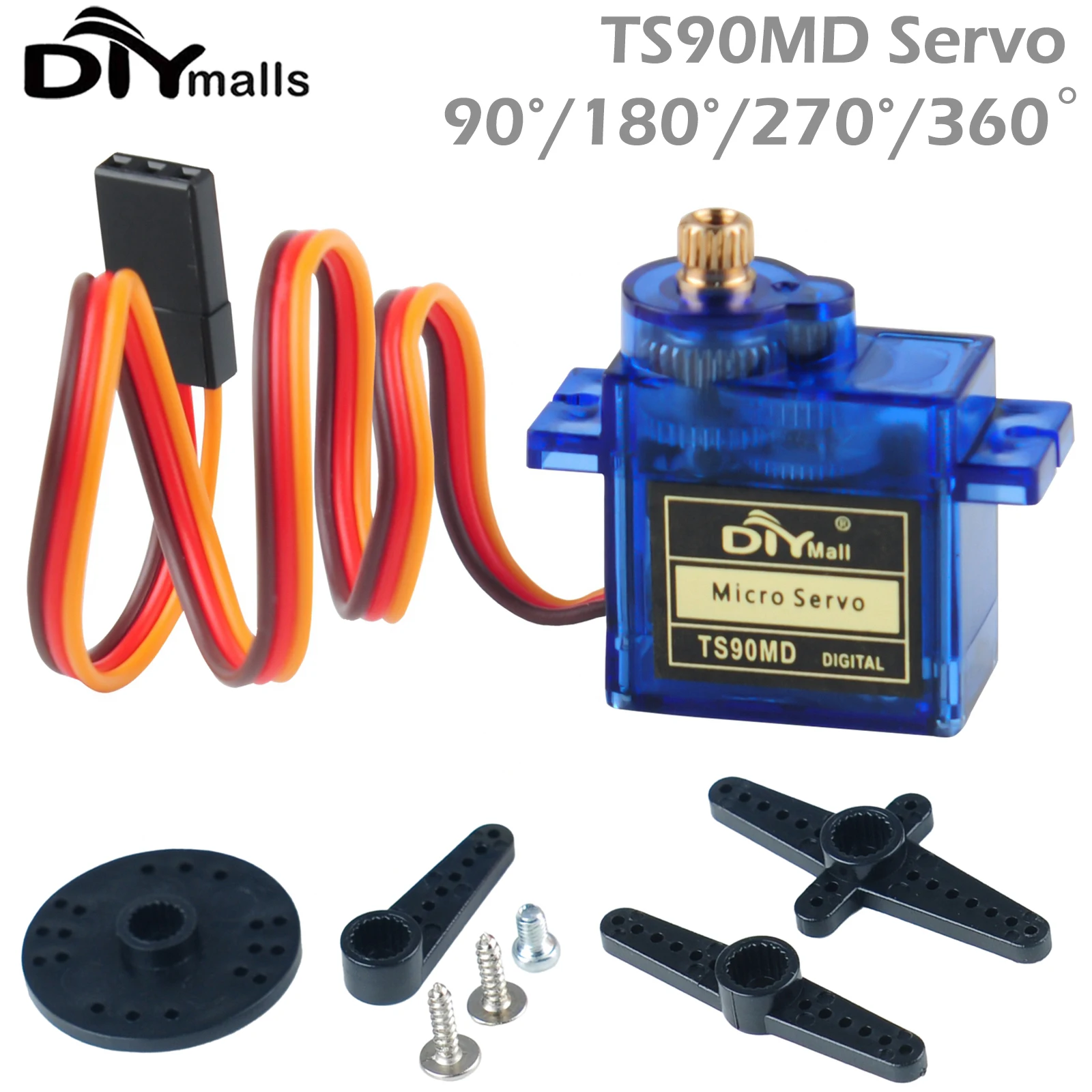 TS90MD 9g Micro Servo Motor Metal gear simulation steering gear 90/180/270/360 degree mini servo for RC Planes