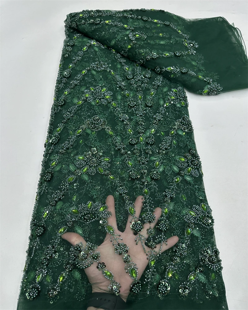 

Роскошная африканская нигерийская ткань с пайетками и бисером для жениха, французское сетчатое кружево 2026 года для вечерних и свадебных платьев, 5 ярдов