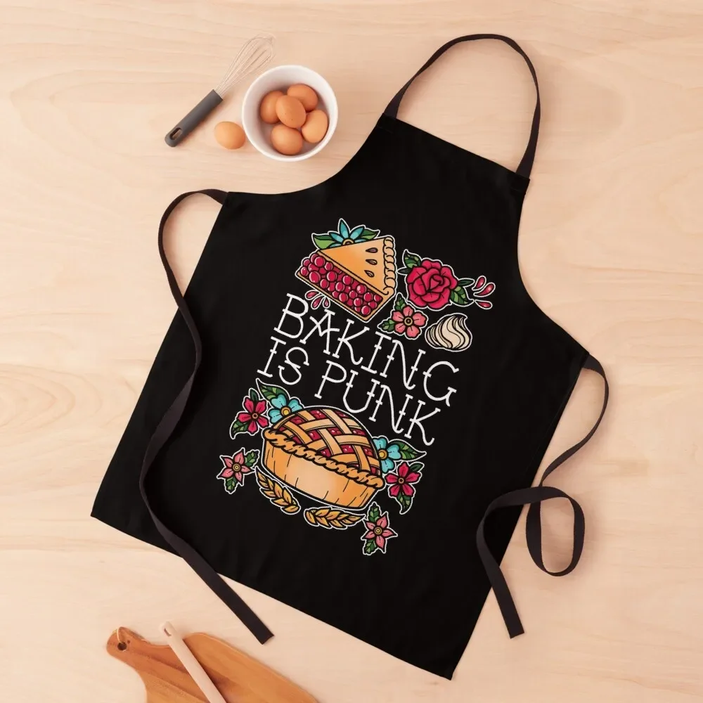 

Baking Is Punk Apron kitchen clothes Women's Kitchen Apron