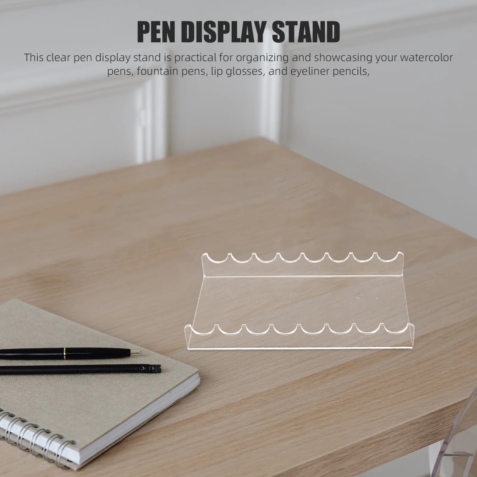 

Clear Acrylic Pen Holder Stand Multifunctional Organizer for Craft Exhibits Makeup Brushes Watercolor Pens Eyebrow Pencil