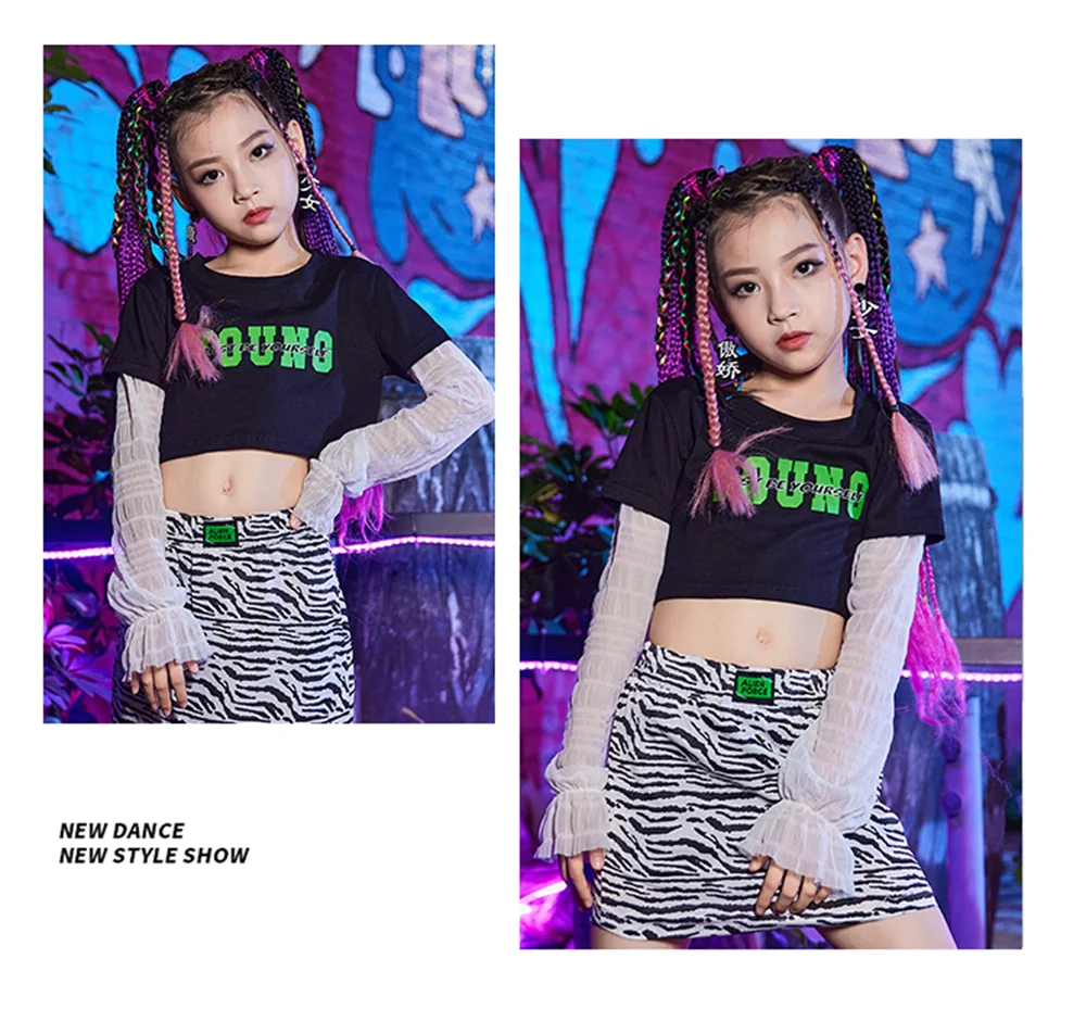 

Girls Cheerleading Clothes Kpop Outfit Jazz Dancewear Kids Fashion Festival Clothing Hip Hop Dancing Performance Costume