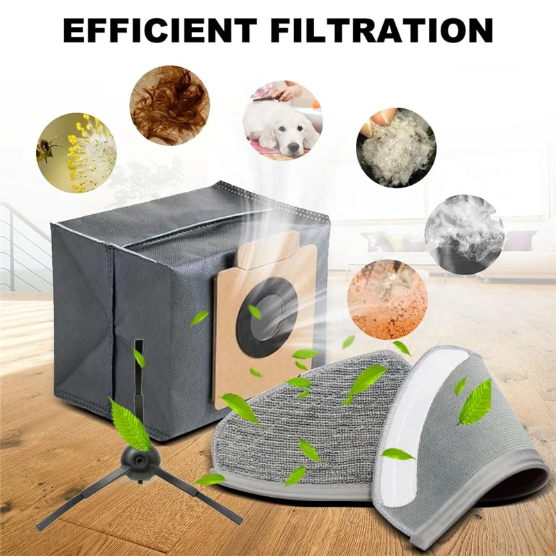 A26T-For Eufy X8 Pro Vacuum Replacement Parts Kit Replacement Parts Kit,Include Brush Roll Brush Roll,Side Brushes,Dust Bags