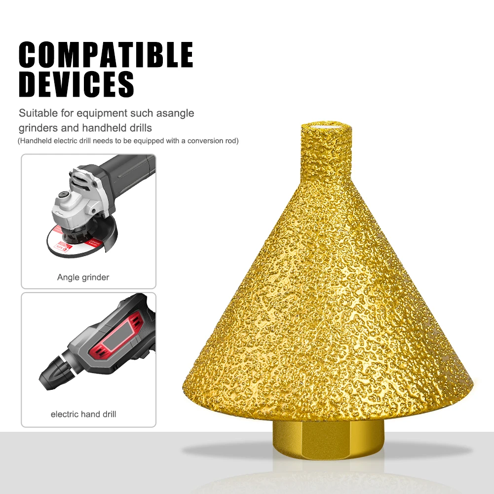 เพชร Chamfer Reaming บดขอบตัด Multi-Function Bit เปิดกระเบื้องหินอ่อนกรวยแก้วเจาะเครื่องมือแกะสลัก