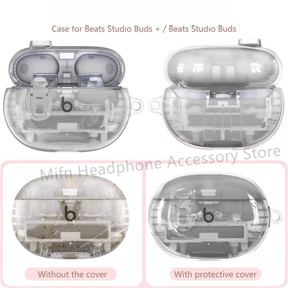 Transparent Case For Beats Studio Buds Plus/Studio Buds Cover With Secure Lock Protective Soft Shell For 2023 Beats Studio Buds+