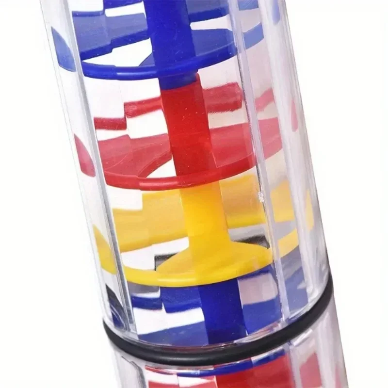 Rainbow Hourglass Rain Stick Rain Sound Pipe, Orff Hand Shaking Musical Instrument for Kids