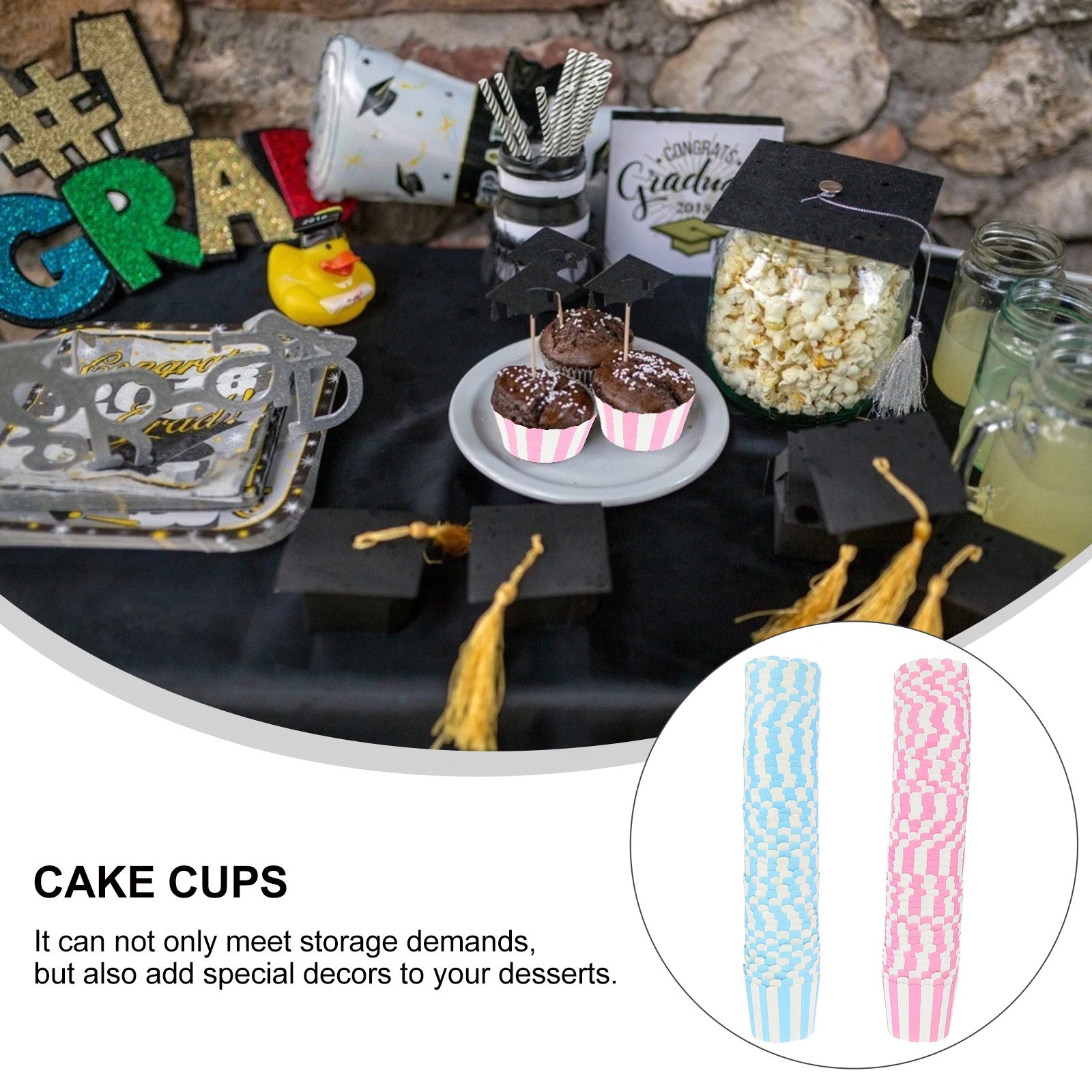 

100 Pcs Baking Cake Paper Cups Cupcake Greaseproof Disposable for Muffins Cases