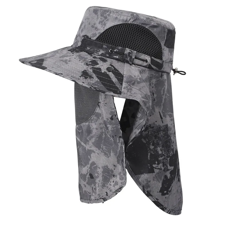 60-65cm XL Large Outdoor Sun Hat Men Wide Brim Fishing Bucket Hat UV Protection Breathable Hiking Cap with Face Neck Flap Cover view 6