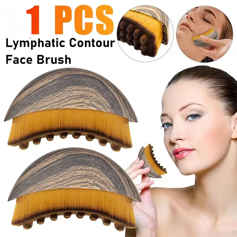 Cepillo Facial para Contorno Linfático, Esculpidor de Barbilla y Mandíbula, Masajeador de Drenaje Facial, Diseño Ergonómico para Adaptarse Precisamente a la Piel