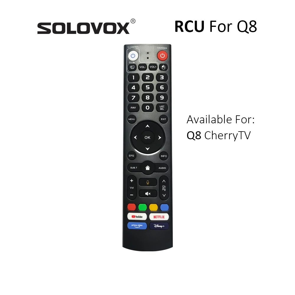 SOLOVOX Q8 Original Remote Control Applicable to Q8CherryTV Official RCU