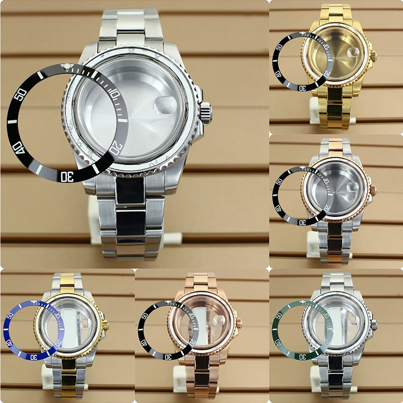 

NH35 40mm SUB Ceramic Insert Glide Lock Clasp Watch Case For NH34 NH35 NH36 NH3 4R36 Miyota8215 ETA2824 Movement 200M Waterproof