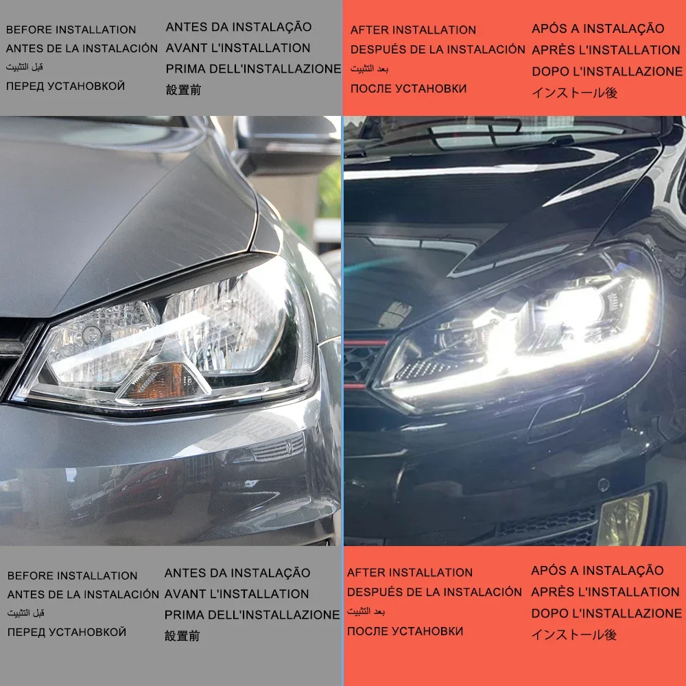 

Car Head Lights Lighting Assembly For Golf 7 MK7 2013-2017 Upgrade Golf 7.5 LED Auto Headlight Lens Dynamic Turn Accessories