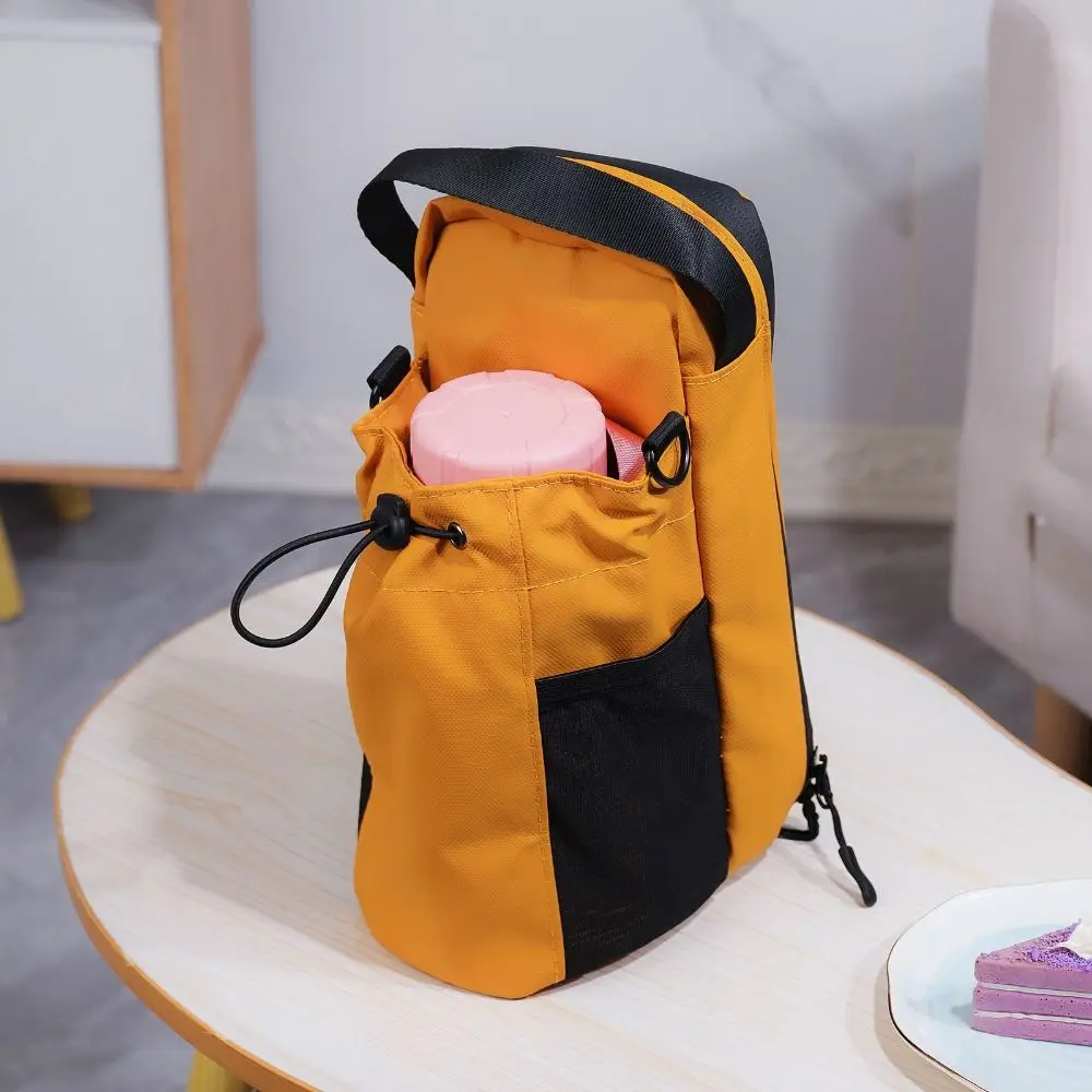 Magnetic Water Bottle Sling Bag Large Capacity Pull Cord Gym Bottle Bag Waterproof Portable Crossbody Sports Bag Outdoor