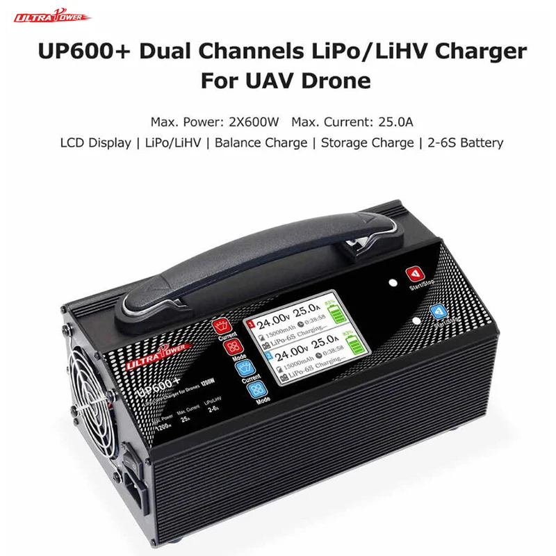 Original Ultra Power UP600+ 2x 600w 25A 2-6S Dual Channels Lipo LiHV Charger for UAV Drone Charger