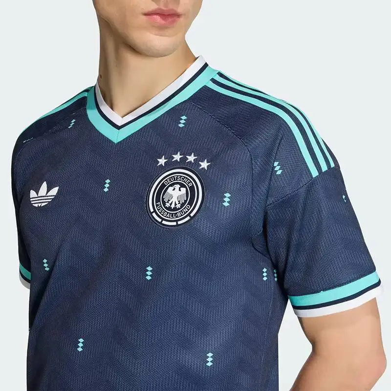 Hot 2026 Sport Adidas Germany Men Short Sleeve T Shirt Climacool Breathable V Neck Double Knit Casual Jersey JN2074 4