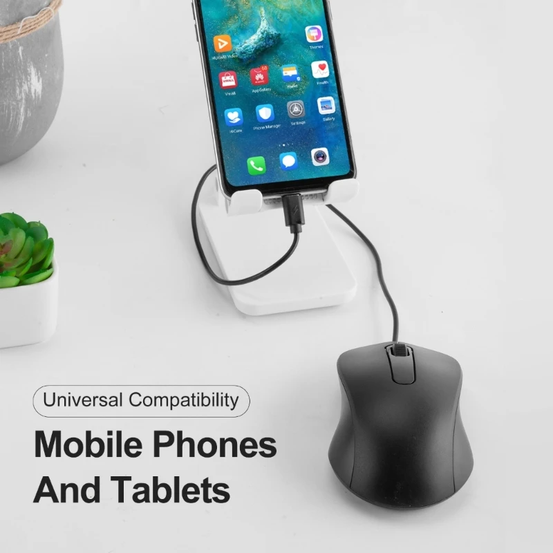 Мышь типа C Эргономичные мыши USB C для игр 3 кнопки 1000 точек на дюйм, совместимость 2025