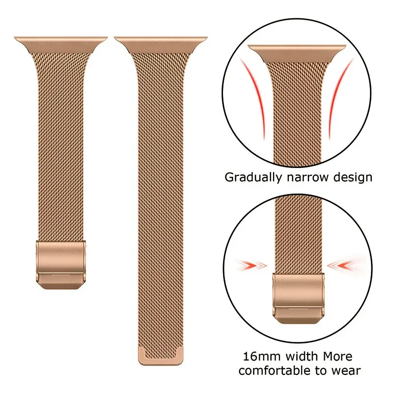 Milanese strap For Apple watch 9 8 7 45mm 41mm 6 5 4 3 2 SE 40mm 44mm 42mm Metal small waist wristband For iWatch Ultra 2 1 49mm