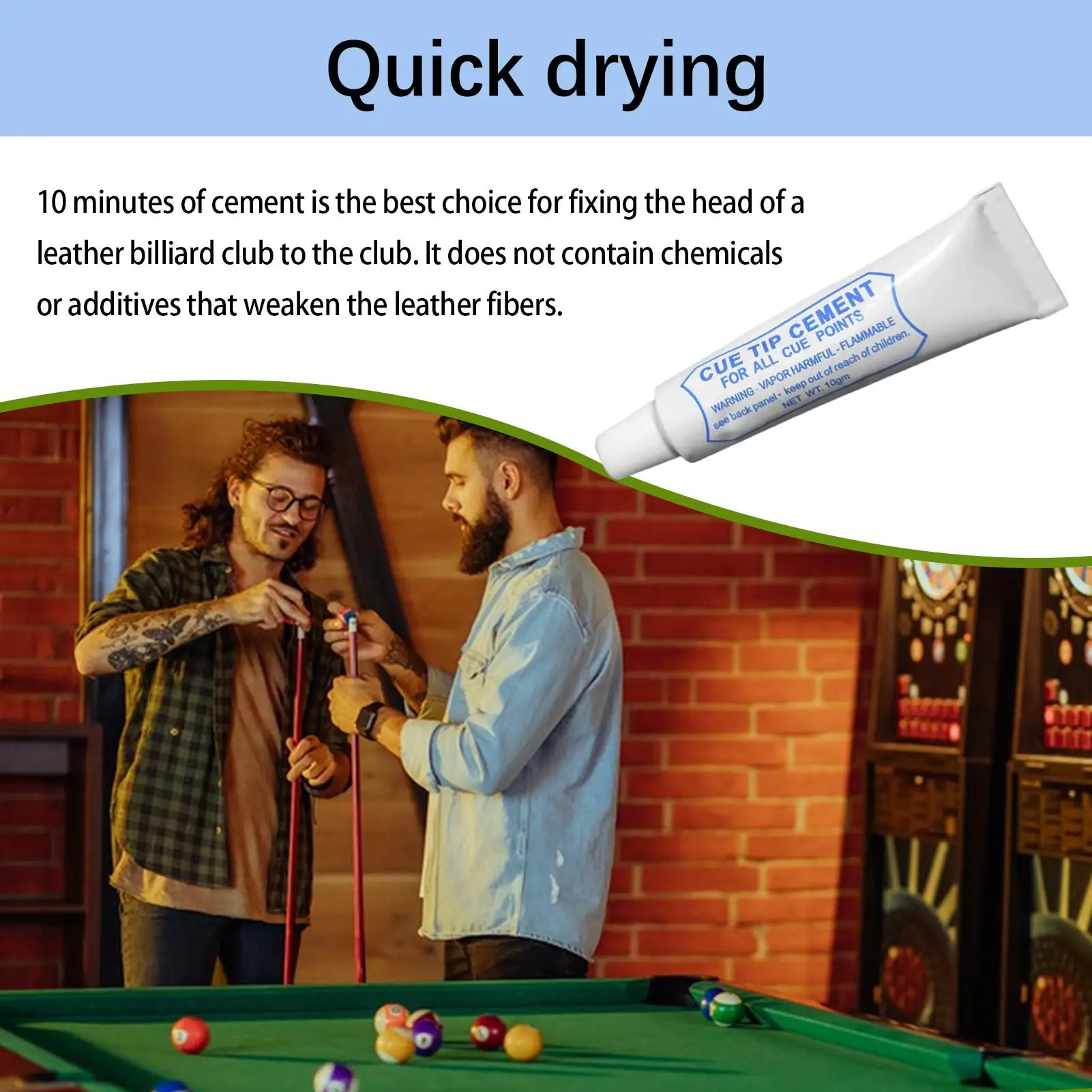 Cue Tip Glue For Pool Stick Cue Tip Repair Tool Billiard Cue Accessories Performance Stick Tips Quick-Drying Increased Friction view 4