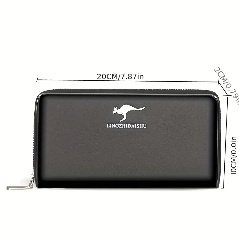 Modische Herren-Business-Geldbörse, Handtasche, Herren-Handytasche, Clutch, lange Tasche mit Reißverschluss und mehreren Kartenfächern – Detail 7