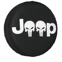 Custom Double Skull Spare Tire Cover Universal For Jeep RV SUV 4WD 4x4 Car Wheel Protector Covers 14