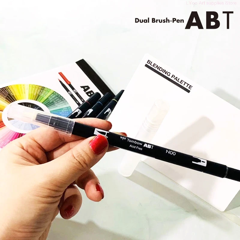 TOMBOW-Juego de rotuladores de doble cabeza, Set de 4/10/12 unidades, pincel suave para Arte, rotulador de agua, suministros de arte para pintar,