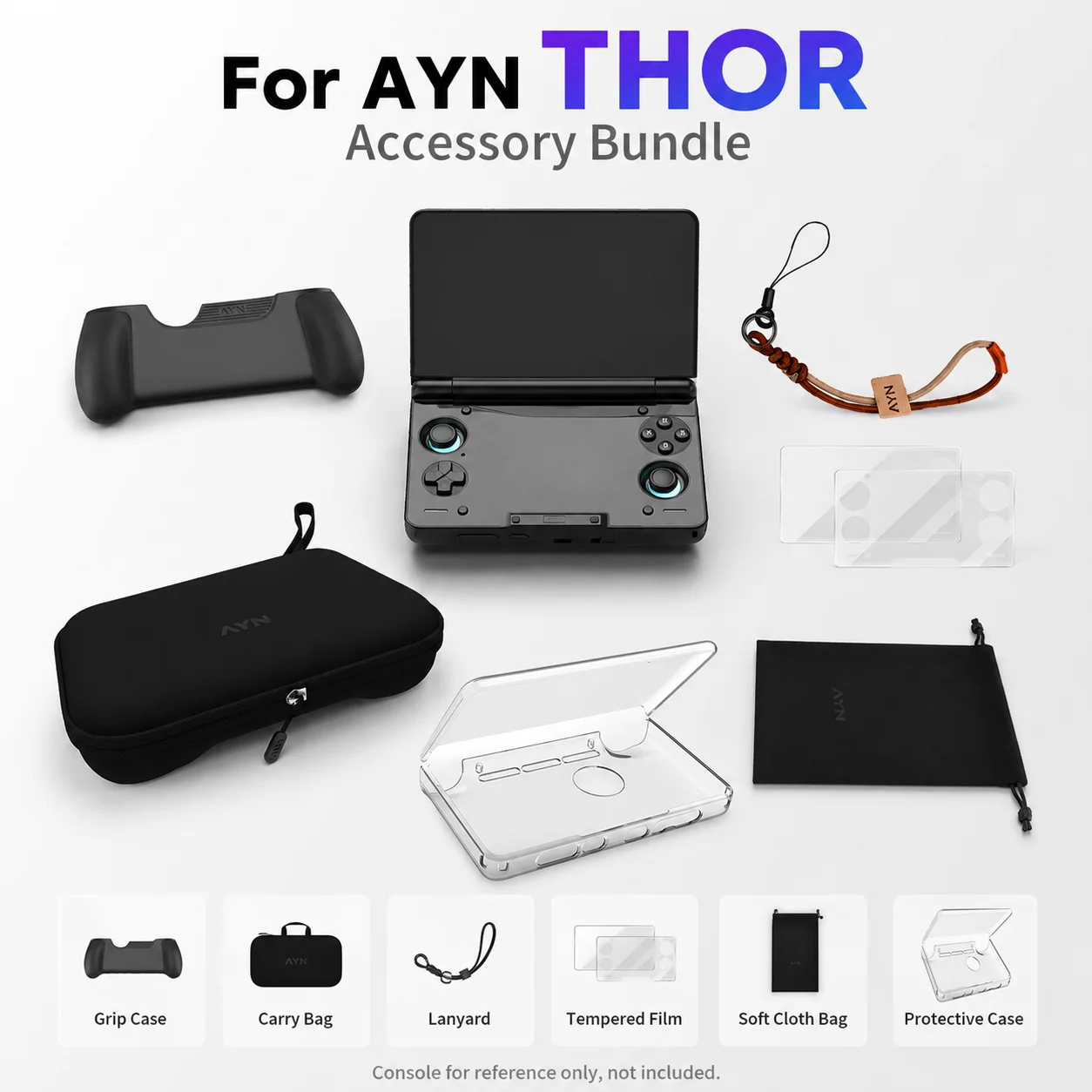 Transparente Schutzhülle für die AYN THOR Dual-Screen-Handheld-Spielkonsole, kratzfeste Abdeckung.