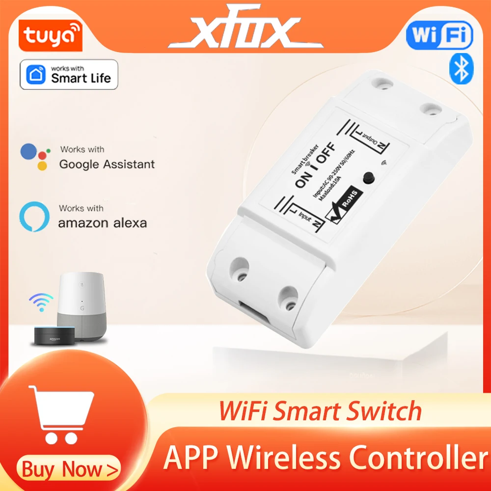 Tuya Wifi Smart Switch Led Light App Draadloze Controller Universele Breker Module Timing Smart Life Werkt Met Alexa Google Home