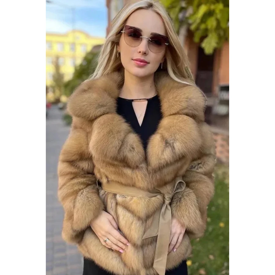 

Fur Coat Women Luxury Real Fur Fox Jacket High Quality Winter Short Coats For Women 2024 Free Shiping