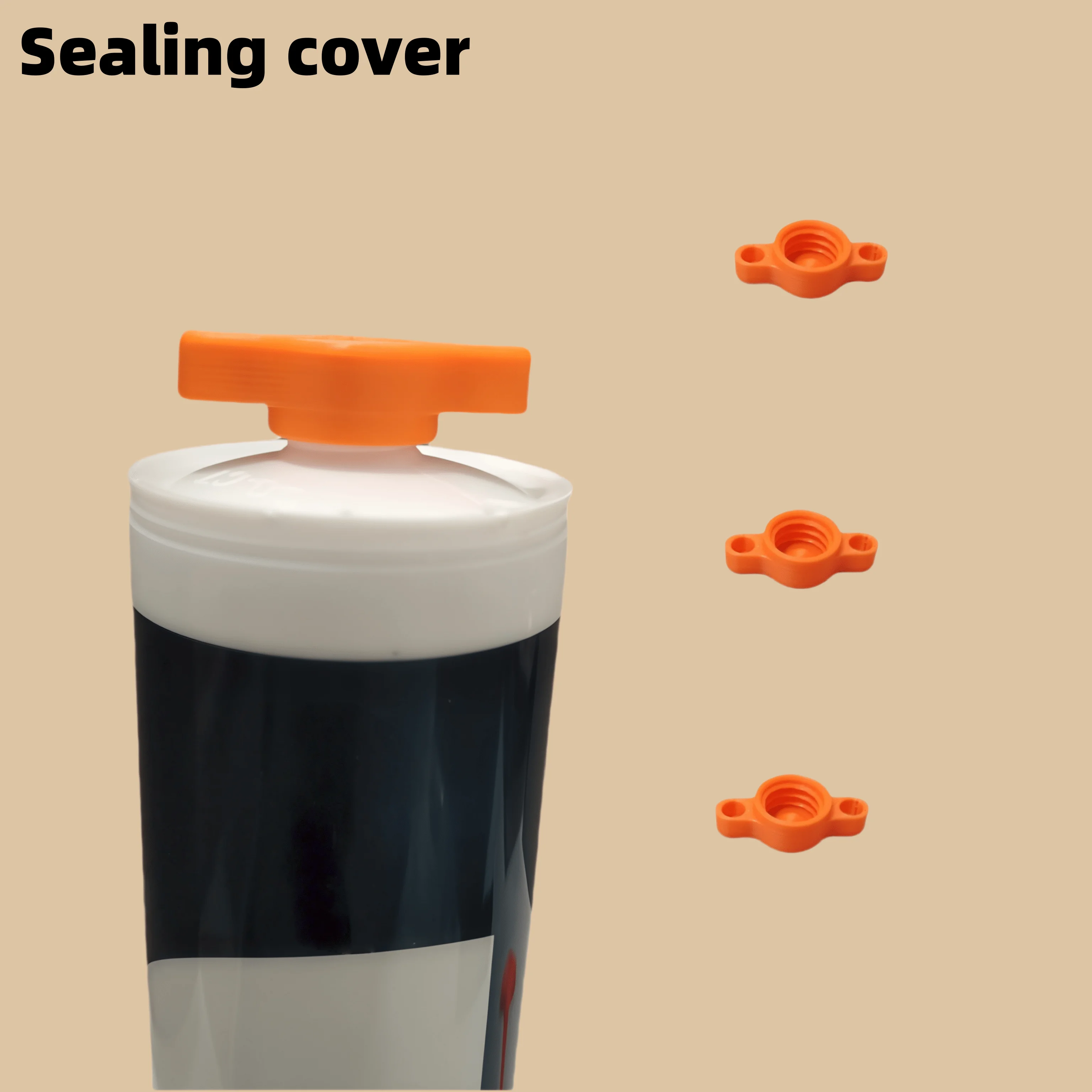 3-Piece glass glue sealing cover, durable plastic material, precise design, compact and portable, suitable for standard diameter