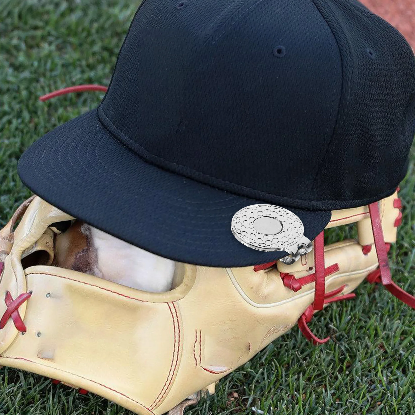 

2 Pcs Black Hat Clip Bespoke Decorations Baseball Markers Delicate Adornment