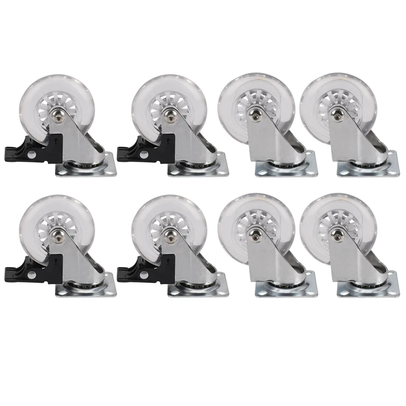 

8 X Heavy Duty 75Mm Swivel Castor Wheels Trolley Furniture Caster With Brakes (Set Of 4 X Swivel & 4 X Braked)