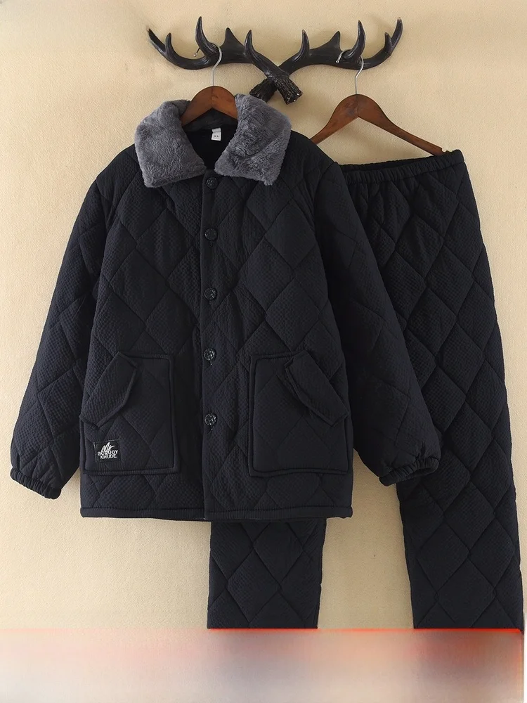 pyjama-coral-fce-pour-hommes-ensemble-de-vetements-de-maison-chaud-d'hiver-tenue-de-loisirs-pour-la-maison-cardigan-long-a-revers