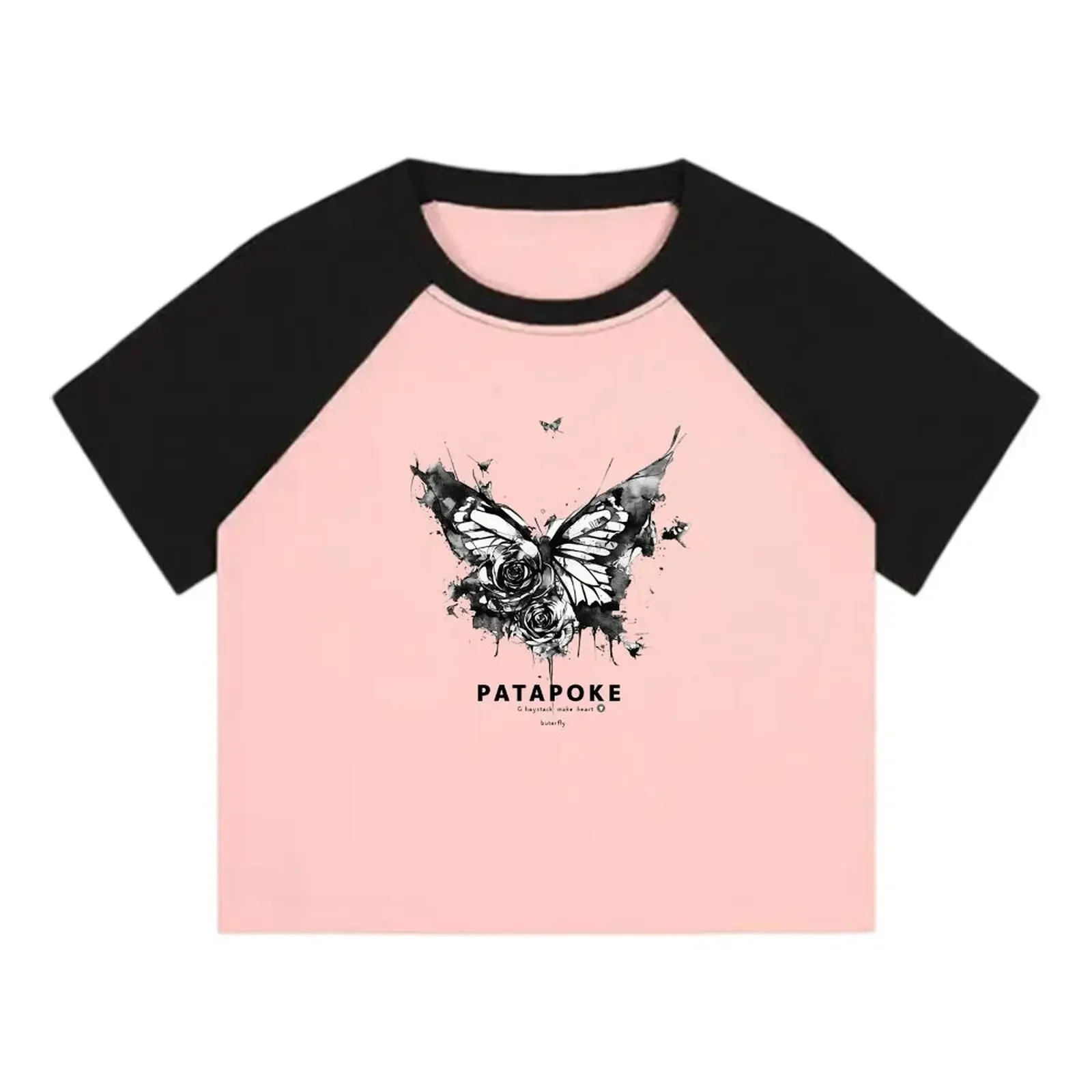 

Casual Daily Wear White Butterfly Letter Print Colorblock Design Applicable For Autumn Applicable For Spring For Daily Wear