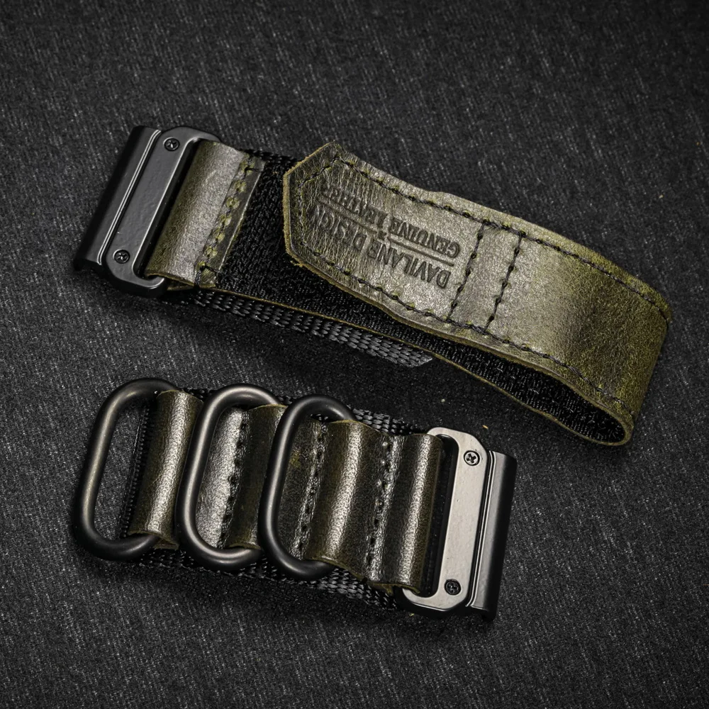For Garmin Watch Band Quickfit 20 22 26mm Nylon Leather Sports Wrist Strap Forerunner/EPIX /Instinct /Tactix