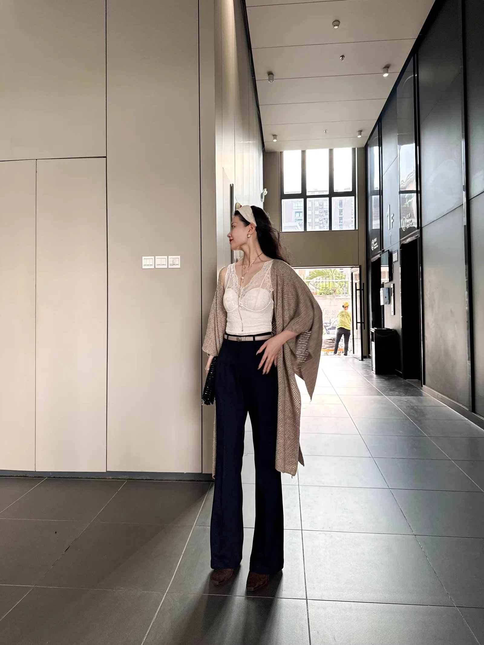 

New Color Deep Blue High Waist Slimming Wool Blend No Ironing Needed Waable Micro Flared West Pants Commute Straight Leg Tr...