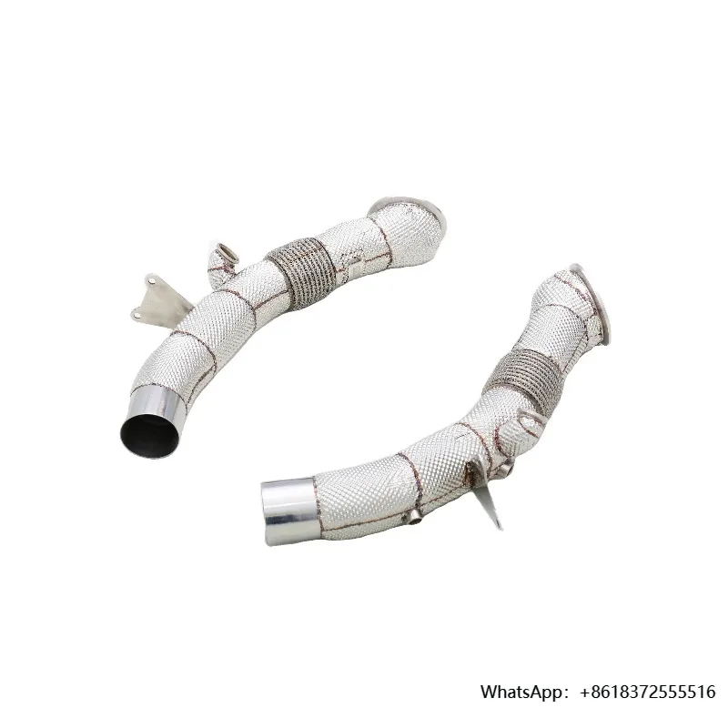 

Ferrari SF90 Exhaust System with 3.9T V8 Catless Downpipe Stainless Steel Muffler Exhaust Tip Includes Heat Shield for Cars
