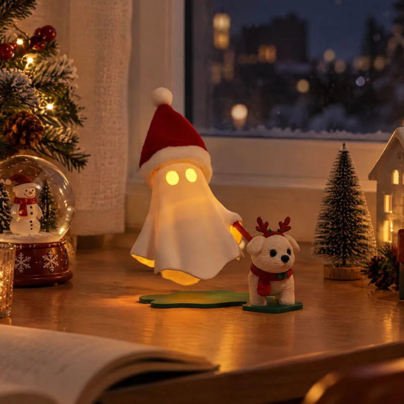3D-gedrucktes Modell eines Geistes mit Hunde-, Katzen- oder Schweinefigur, lustige, niedliche Geisterstatue als Spielzeug, Heimdekoration, entzückendes Geister-Weihnachtsgeschenk. – Detail 3