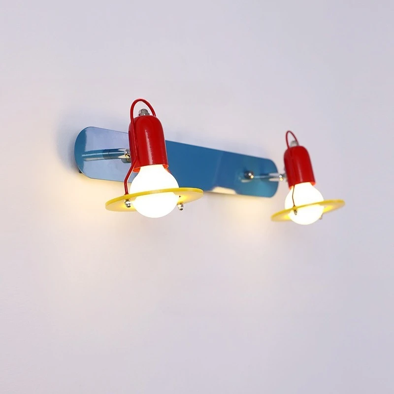 Memphis Colorful Double-headed LED Wall Lamp Retro Long Strip Wrought Iron Wall Lights Entrance Staircase Aisle Corridor Sconces