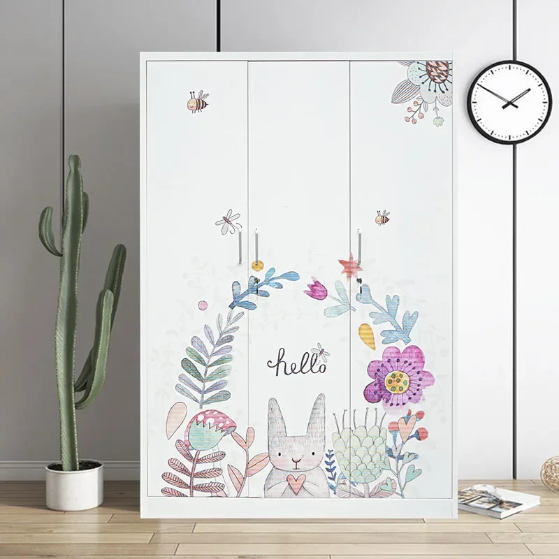 الحديثة الصلب 3-Swing باب خزانة خزانة الساخن بيع خزانة ملابس قابلة للطي لغرفة النوم أثاث المنزل لغرفة المعيشة #5