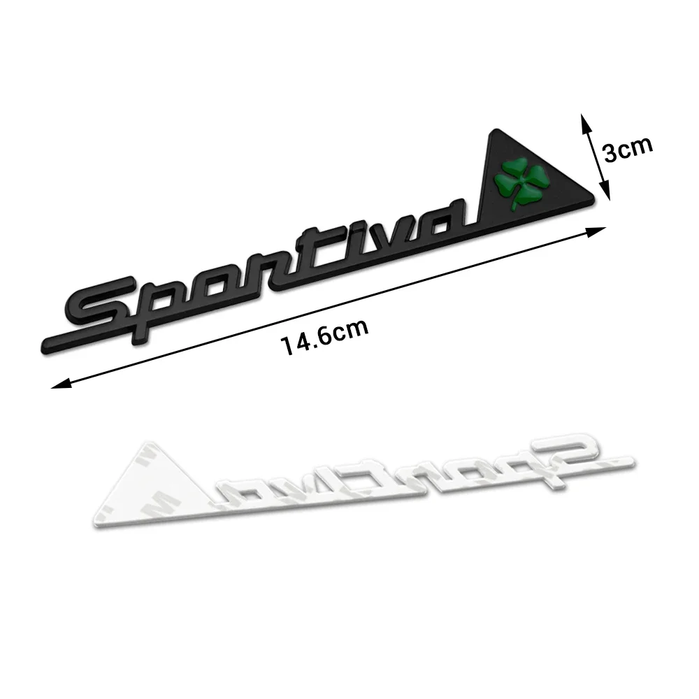 3D Car Rear Trunk Decoration Four Leaf Clover Sportiva Emblem Metal Sticker for Alfa Romeo Giulia Mito Giulietta GT 147 156 159