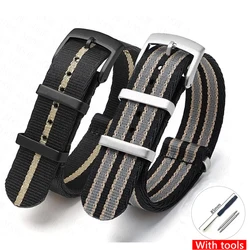 Soft Nylon Strap for Omega Seamaster 007 Men Women Military Canvas Replace Watch Band for Seiko Prospex 18mm 20mm 22mm 24mm